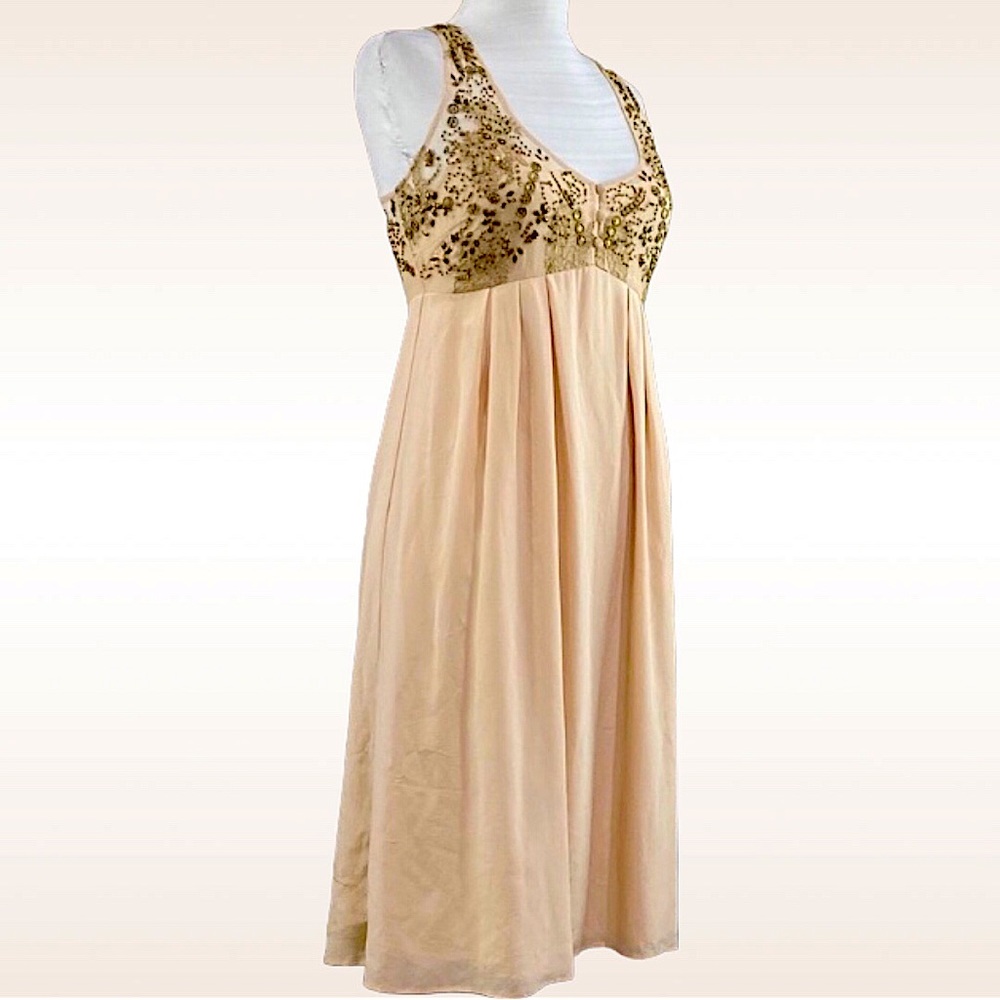 **5 for $50**ANTHROPOLOGIE "LIL “FLICKERING” SILK BEADED FLOWY PARTY DRESS 6